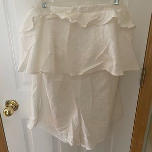 White strapless romper